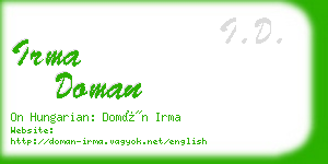 irma doman business card